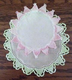 Tracy's beautiful lace doilies using the patterns from the quick guide. Ohio Thread Whisperers, Chagrin Falls, OH.